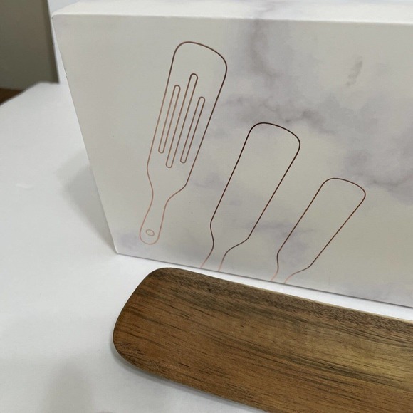 Wooden Spurtle Kitchen Tools 3 Pc Set Acacia Spatula Cooking Utensils Nonstick - Picture 6 of 10